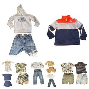 19pc Toddler Boy 2T/24mo Clothes Bundle Bluey Adidas Levi’s Disney
